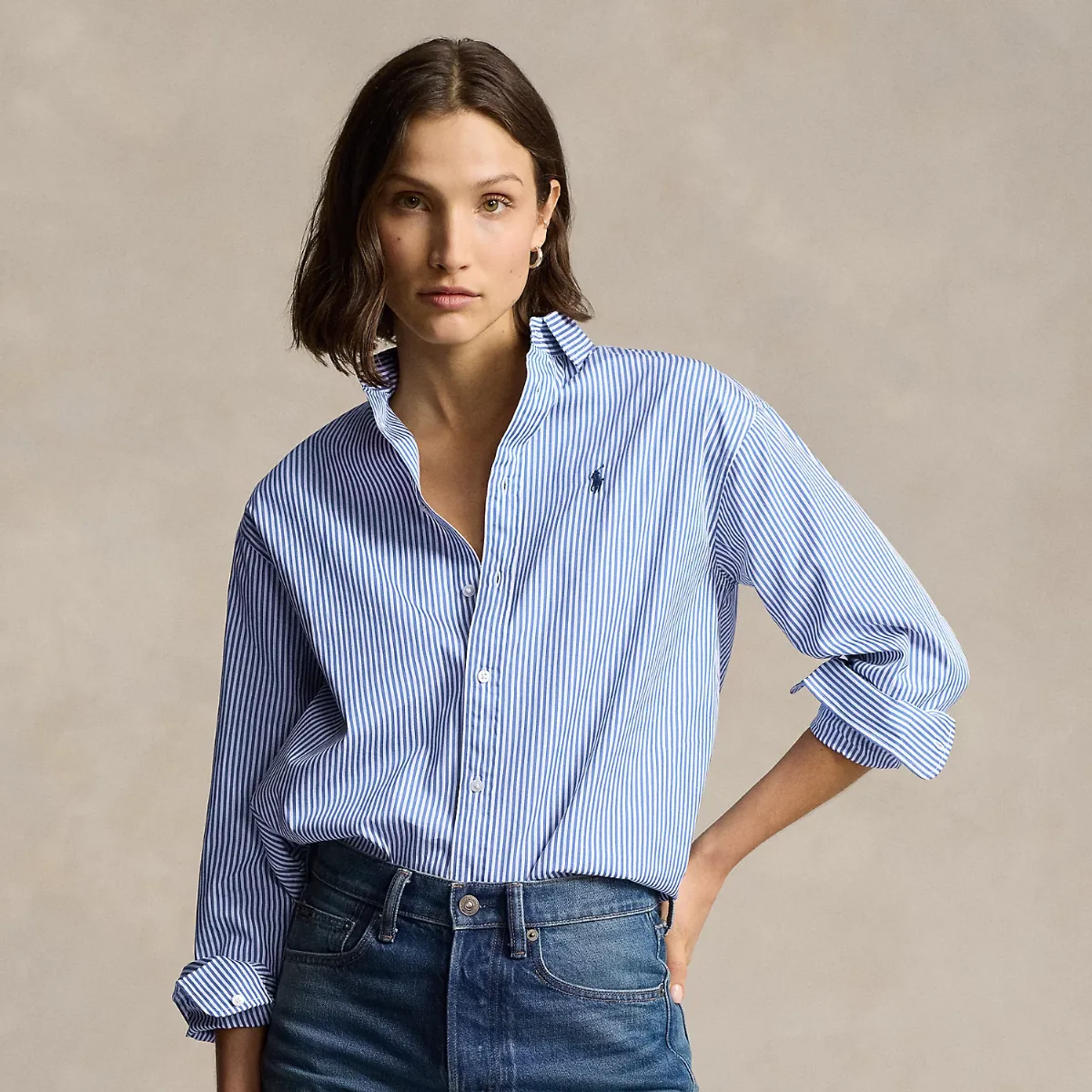 Relaxed Fit Striped Cotton Shirt