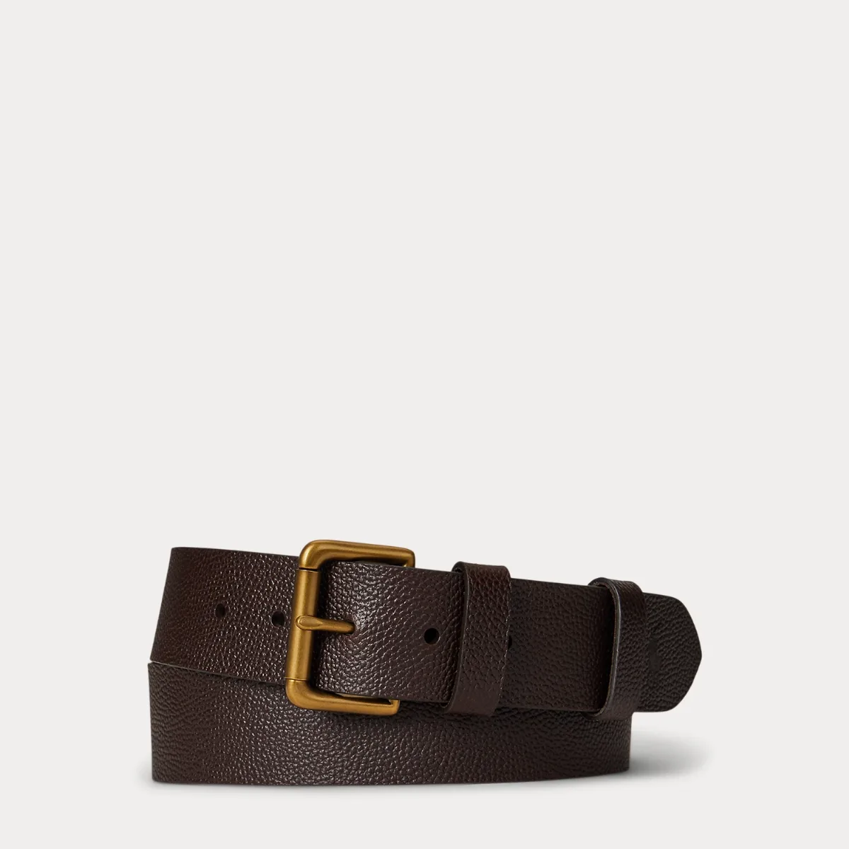 Pebbled Leather Roller-Buckle Belt by Ralph Lauren