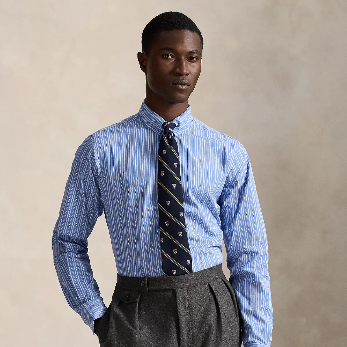 Custom Fit Striped Dobby Shirt by Ralph Lauren