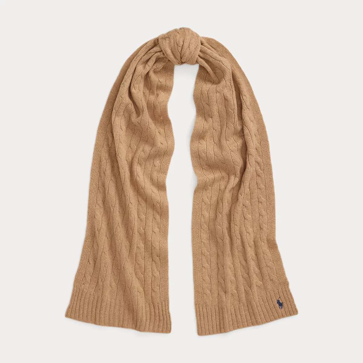 Cable-Knit Wool-Cashmere Scarf by Ralph Lauren