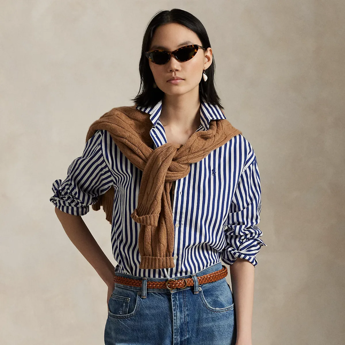 Relaxed Fit Striped Cotton Shirt by Ralph Lauren