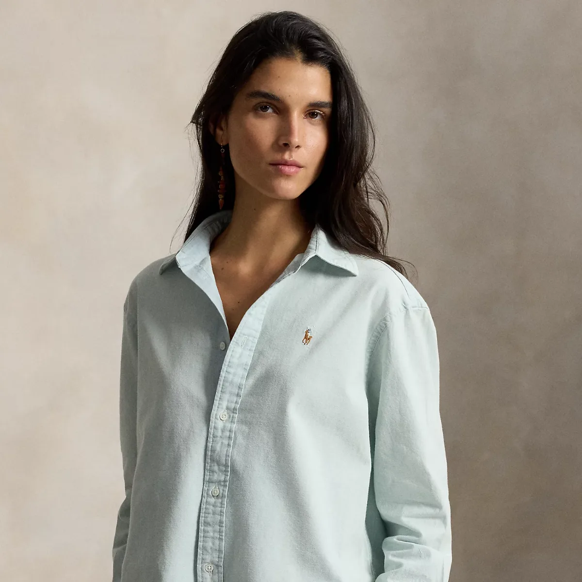 Cropped Boxy Chambray Shirt by Ralph Lauren