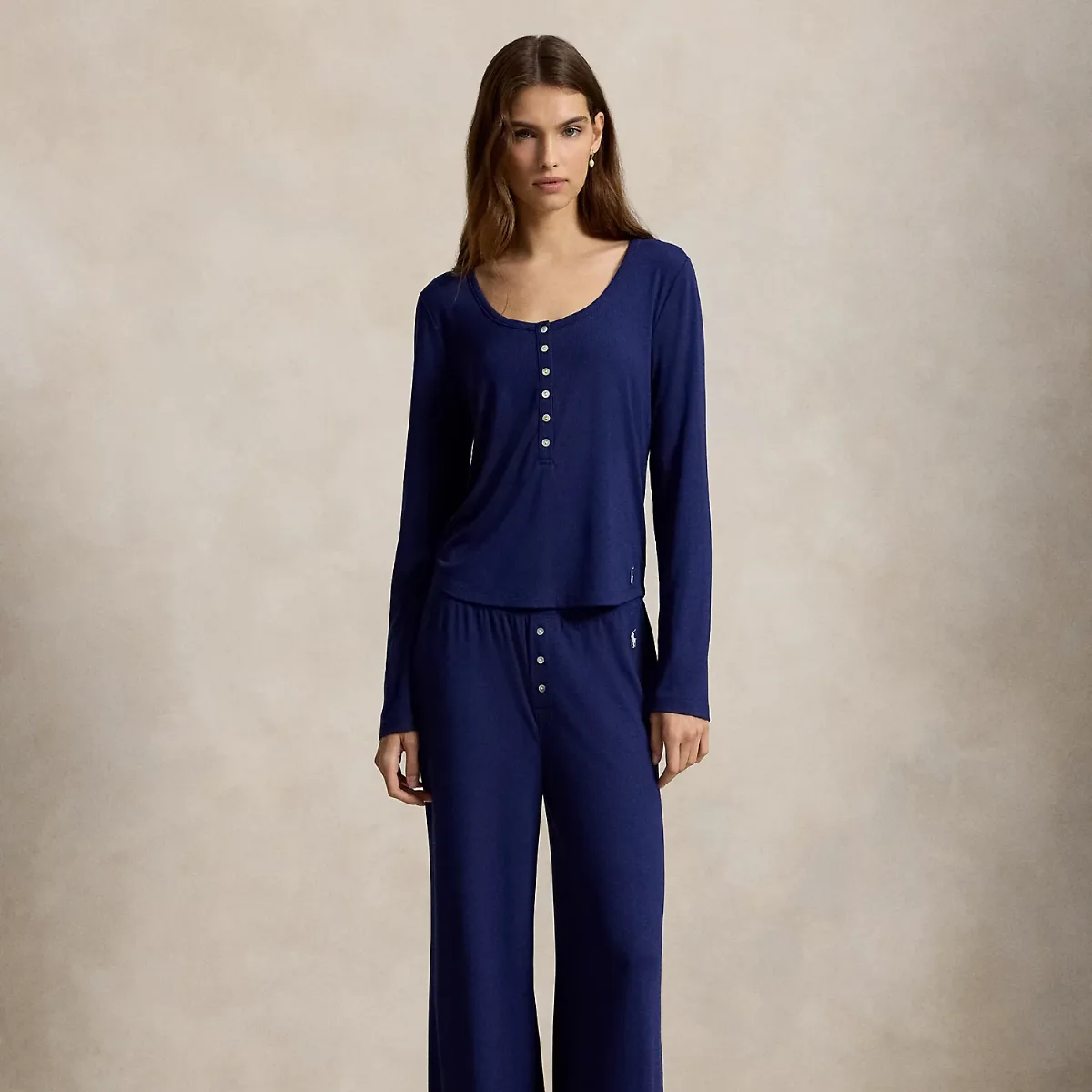 Ribbed Henley & Pant Sleep Set by Ralph Lauren