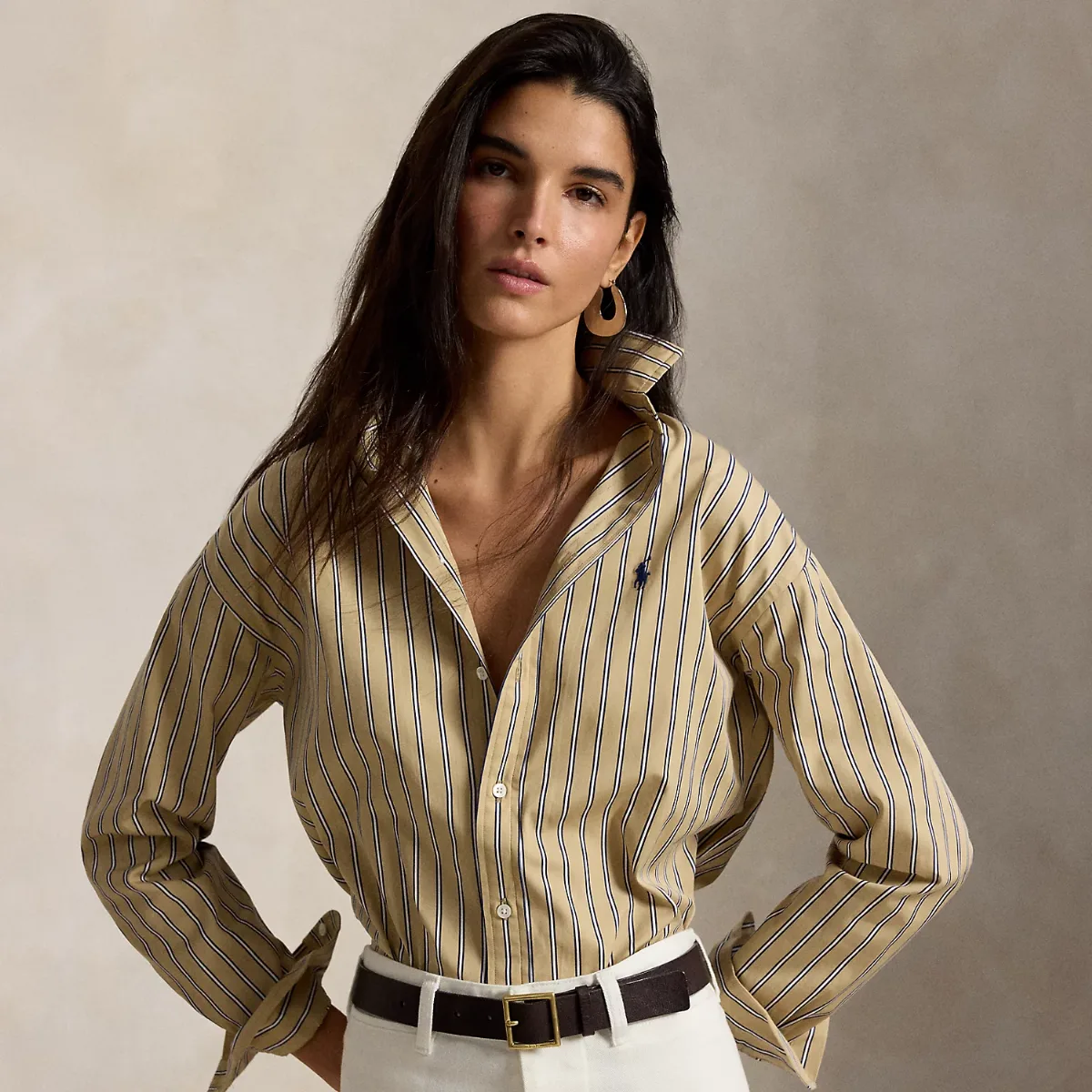 Relaxed Fit Striped Cotton Shirt by Ralph Lauren