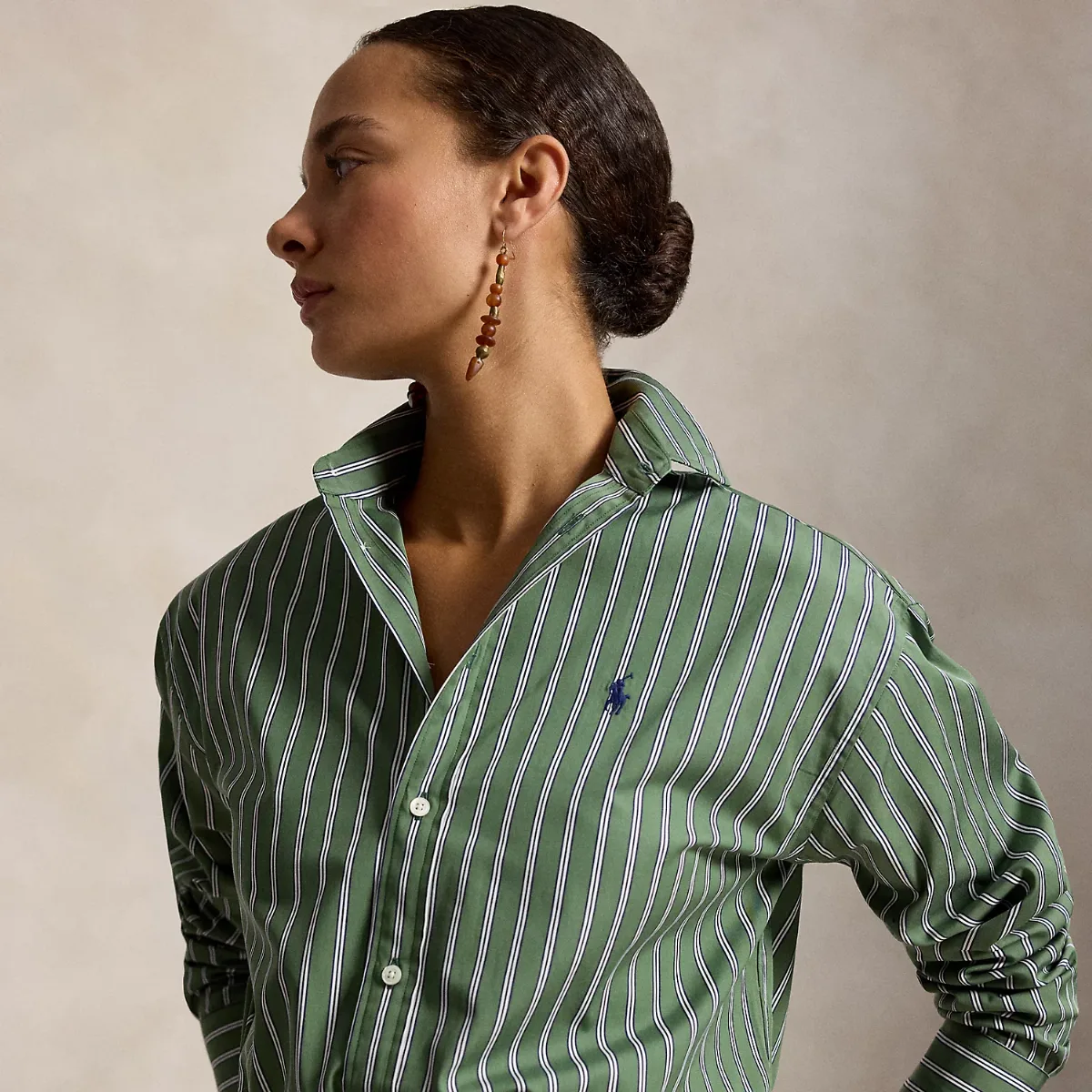 Relaxed Fit Striped Cotton Shirt by Ralph Lauren