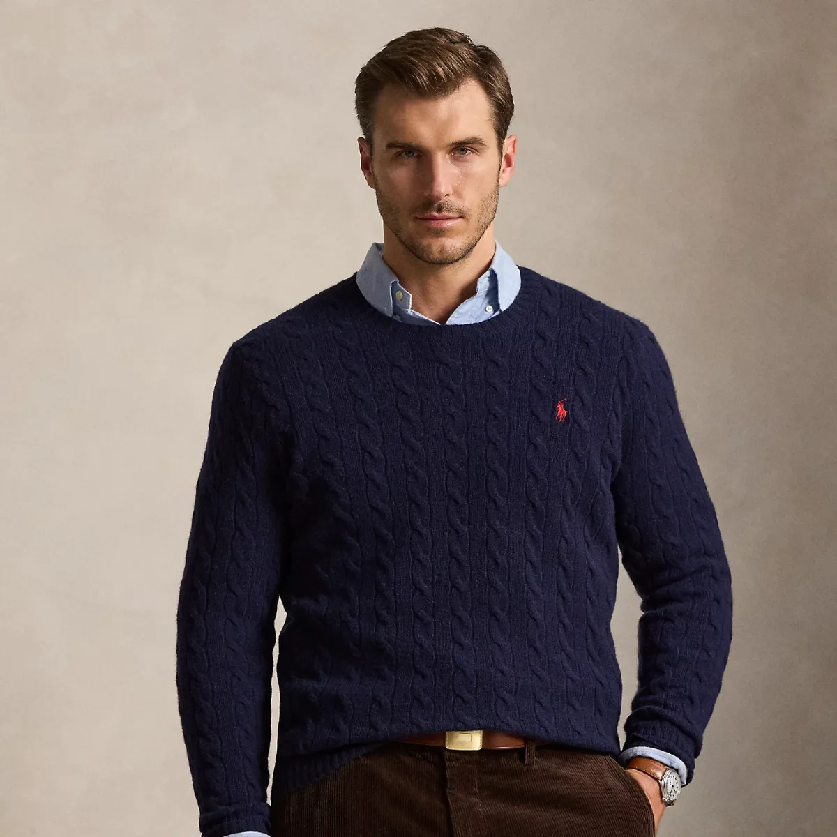 Cable-Knit Wool-Cashmere Sweater by Ralph Lauren