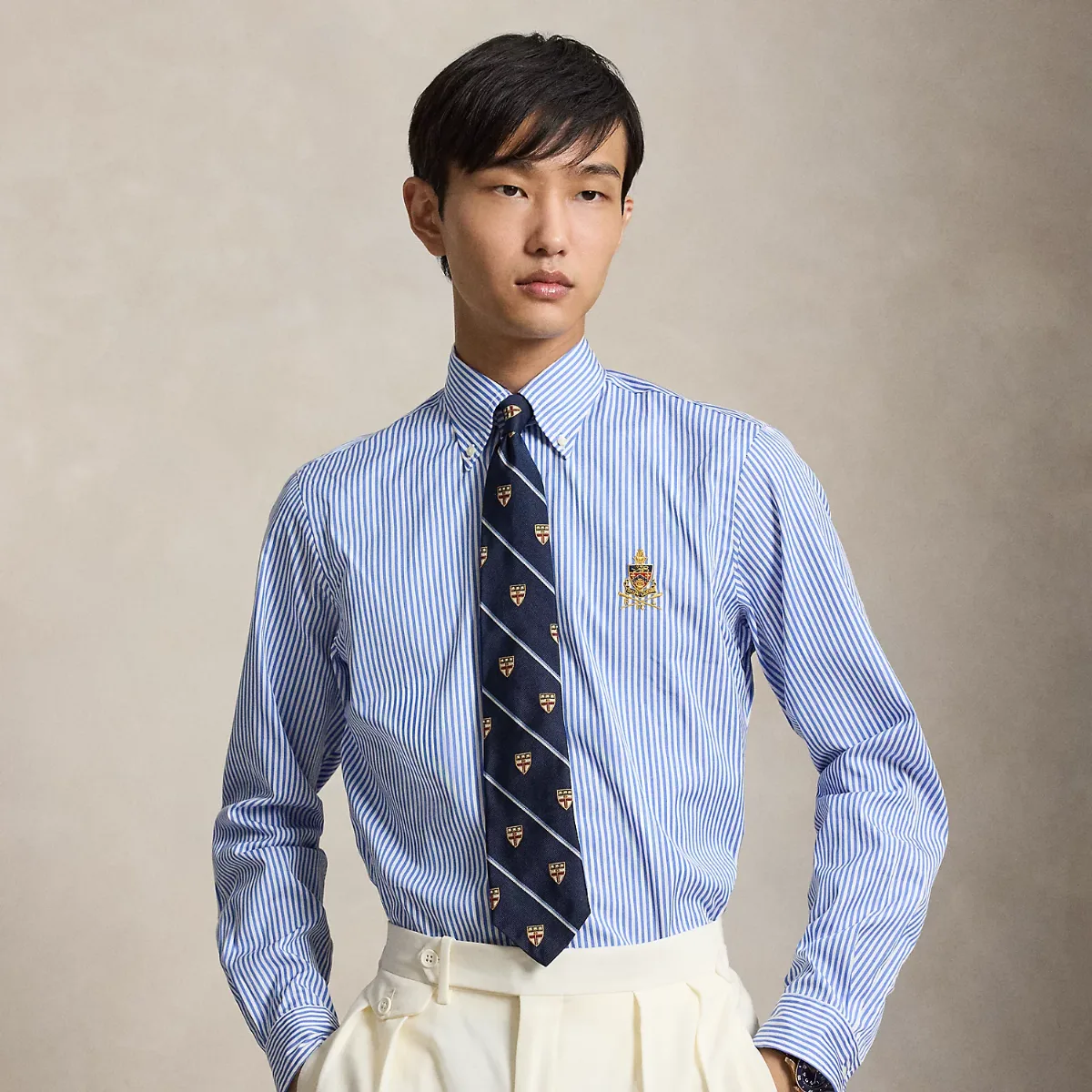 Classic Fit Crest Striped Poplin Shirt by Ralph Lauren