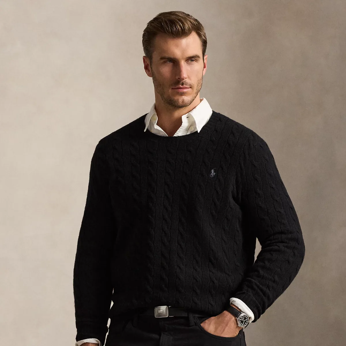 Cable-Knit Wool-Cashmere Sweater