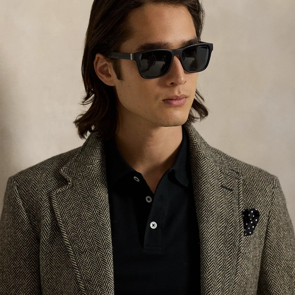 Striped-Temple Square Sunglasses by Ralph Lauren