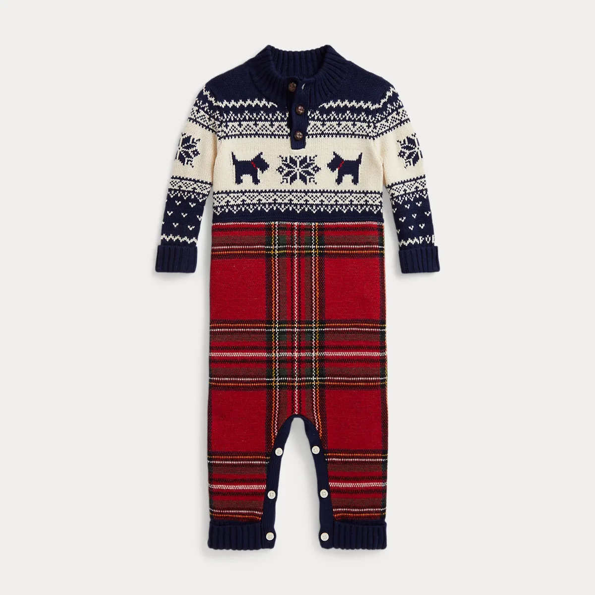 Plaid Cotton-Wool Coverall by Ralph Lauren