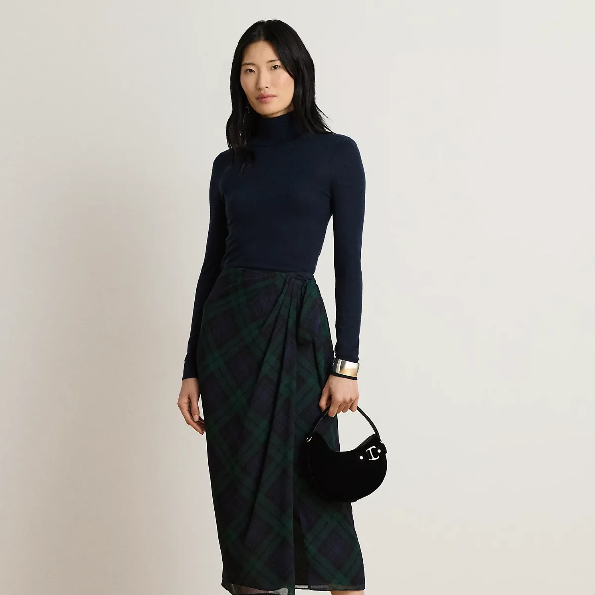 Tie-Front Georgette Midi Skirt by Ralph Lauren