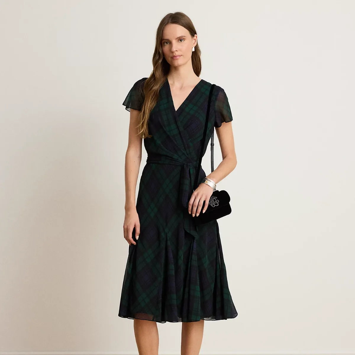 Watch Georgette Surplice Dress by Ralph Lauren