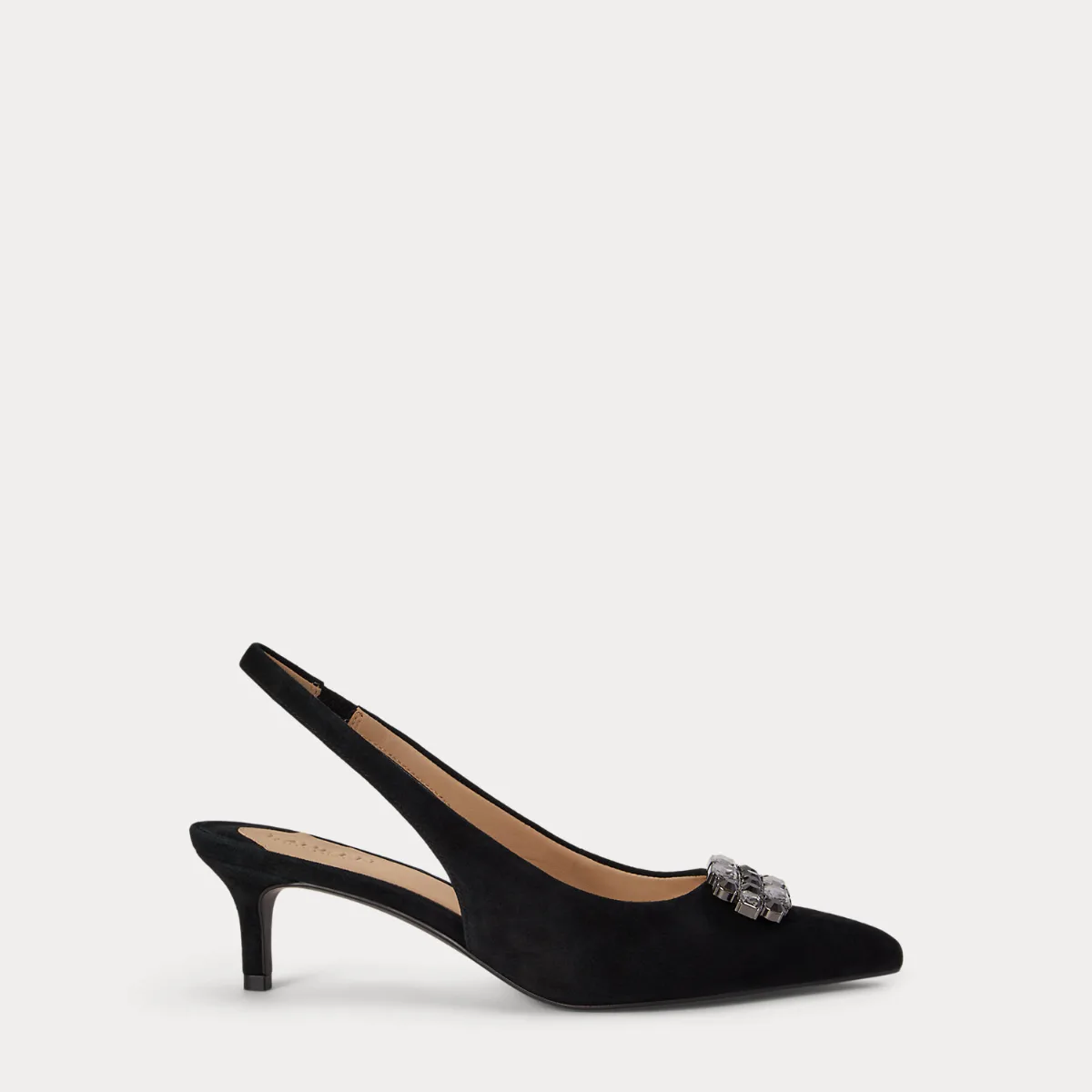 Lolah Jeweled Suede Slingback Pump by Ralph Lauren