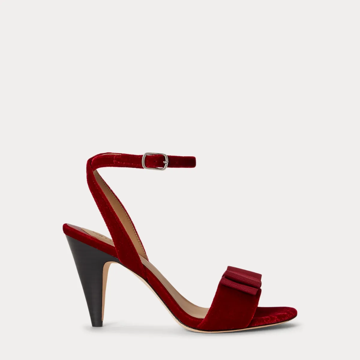 Gracy Bow-Trim Velvet Sandal by Ralph Lauren