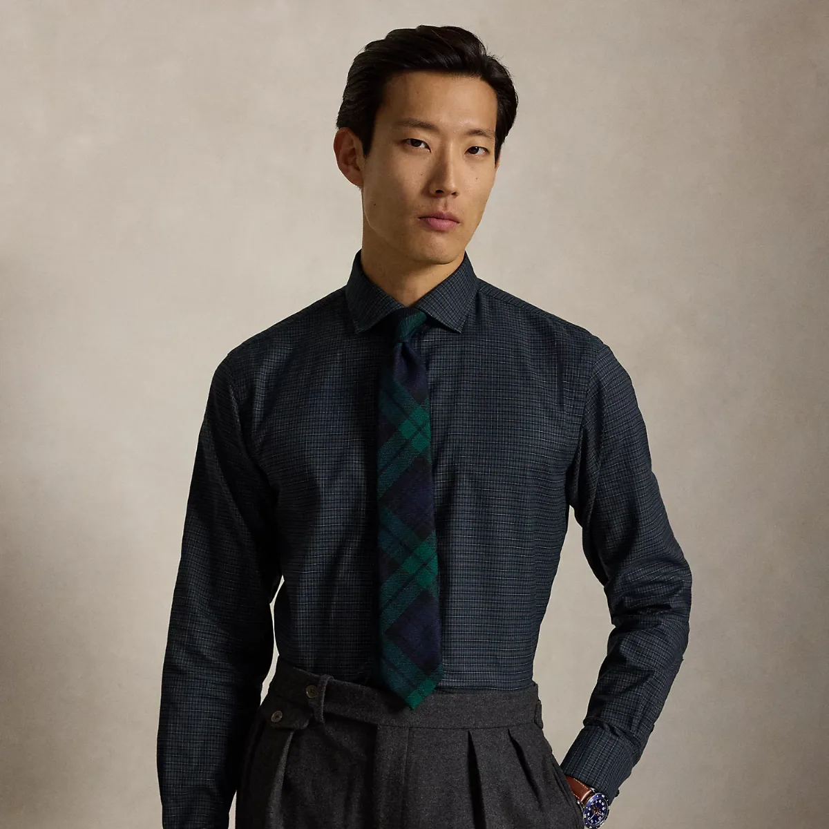 Classic Fit Plaid French Cuff Shirt by Ralph Lauren