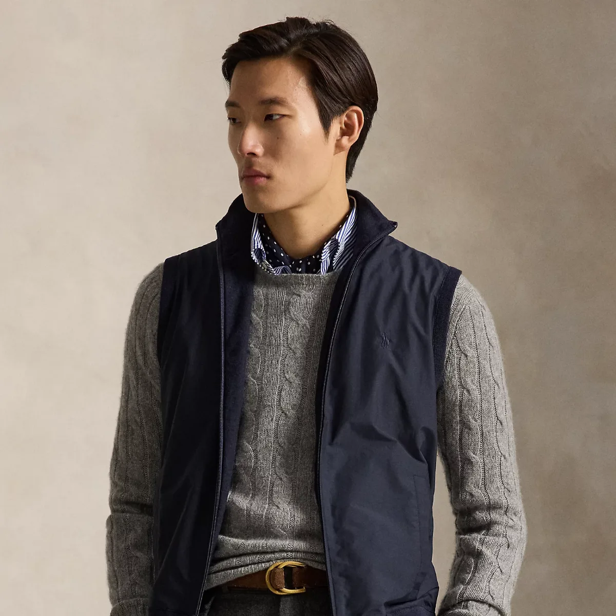 Hybrid Mockneck Sweater Vest by Ralph Lauren