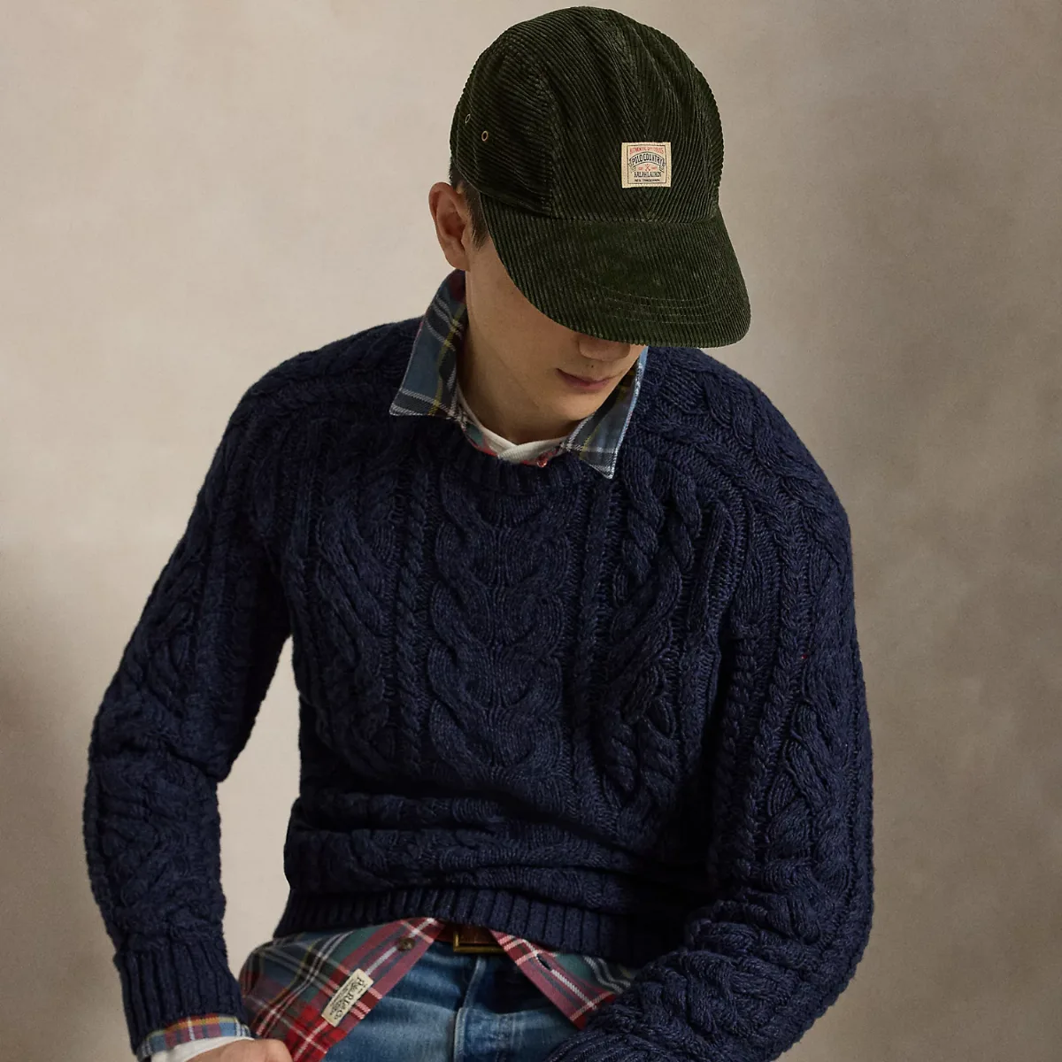 Aran-Knit Cotton Sweater by Ralph Lauren