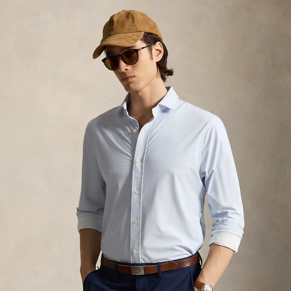 Classic Fit Glen Plaid Performance Shirt by Ralph Lauren