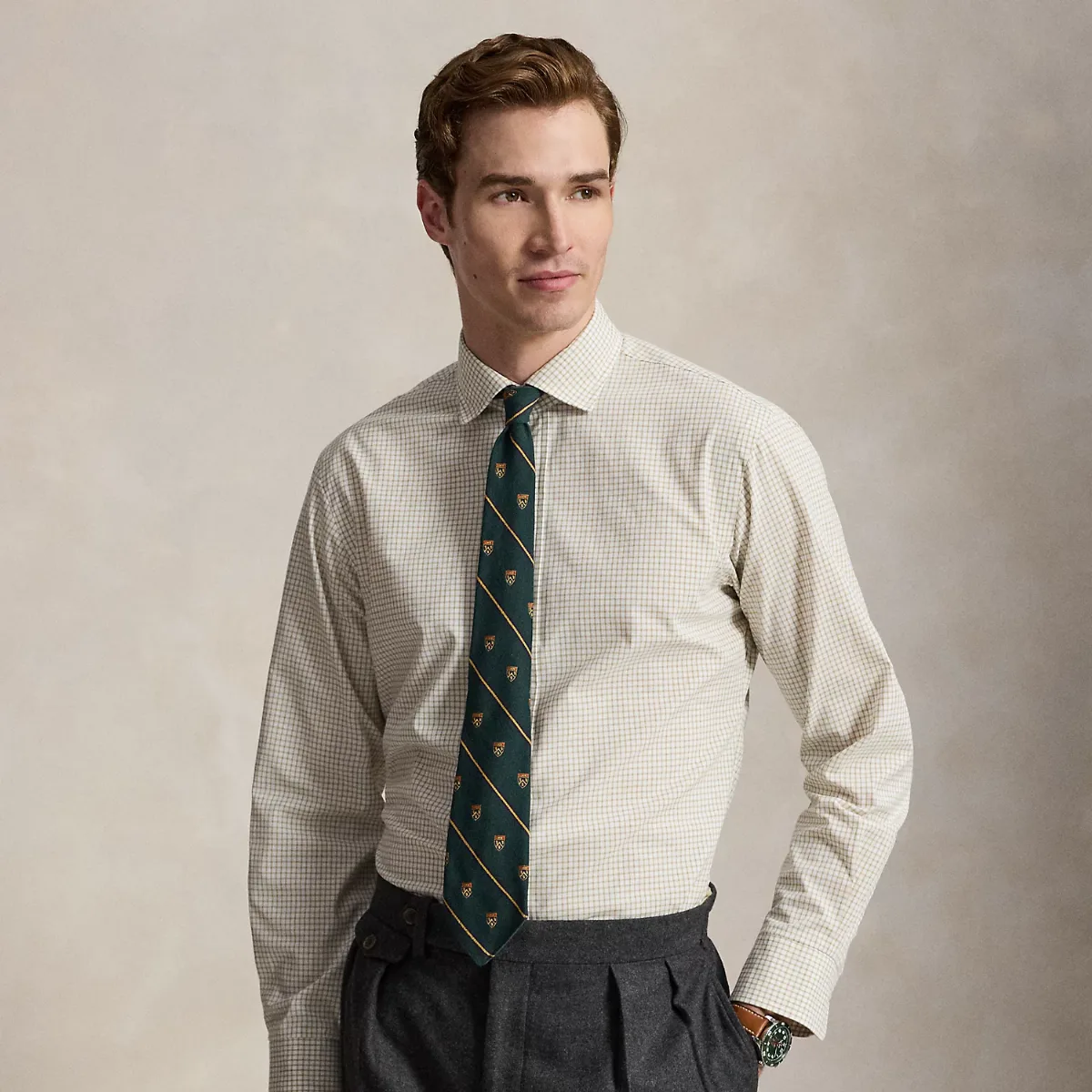 Classic Fit Glen Plaid Poplin Shirt by Ralph Lauren
