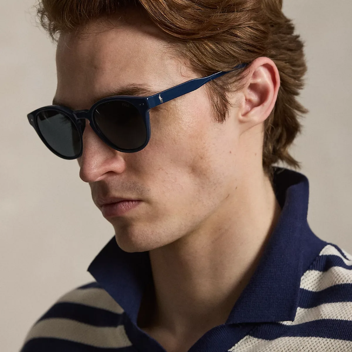 Rugby-Stripe Round Sunglasses by Ralph Lauren