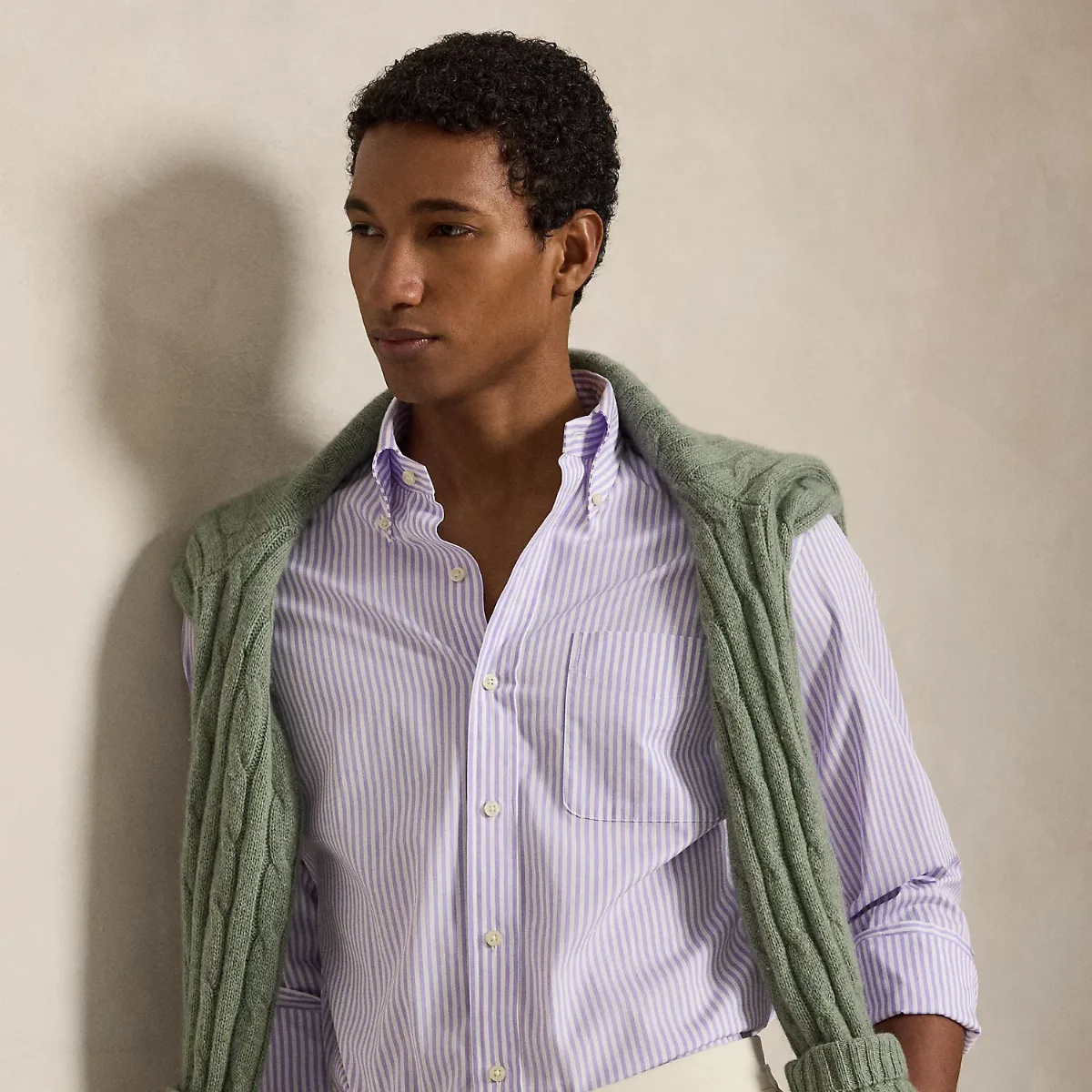 Classic Fit Striped Poplin Shirt