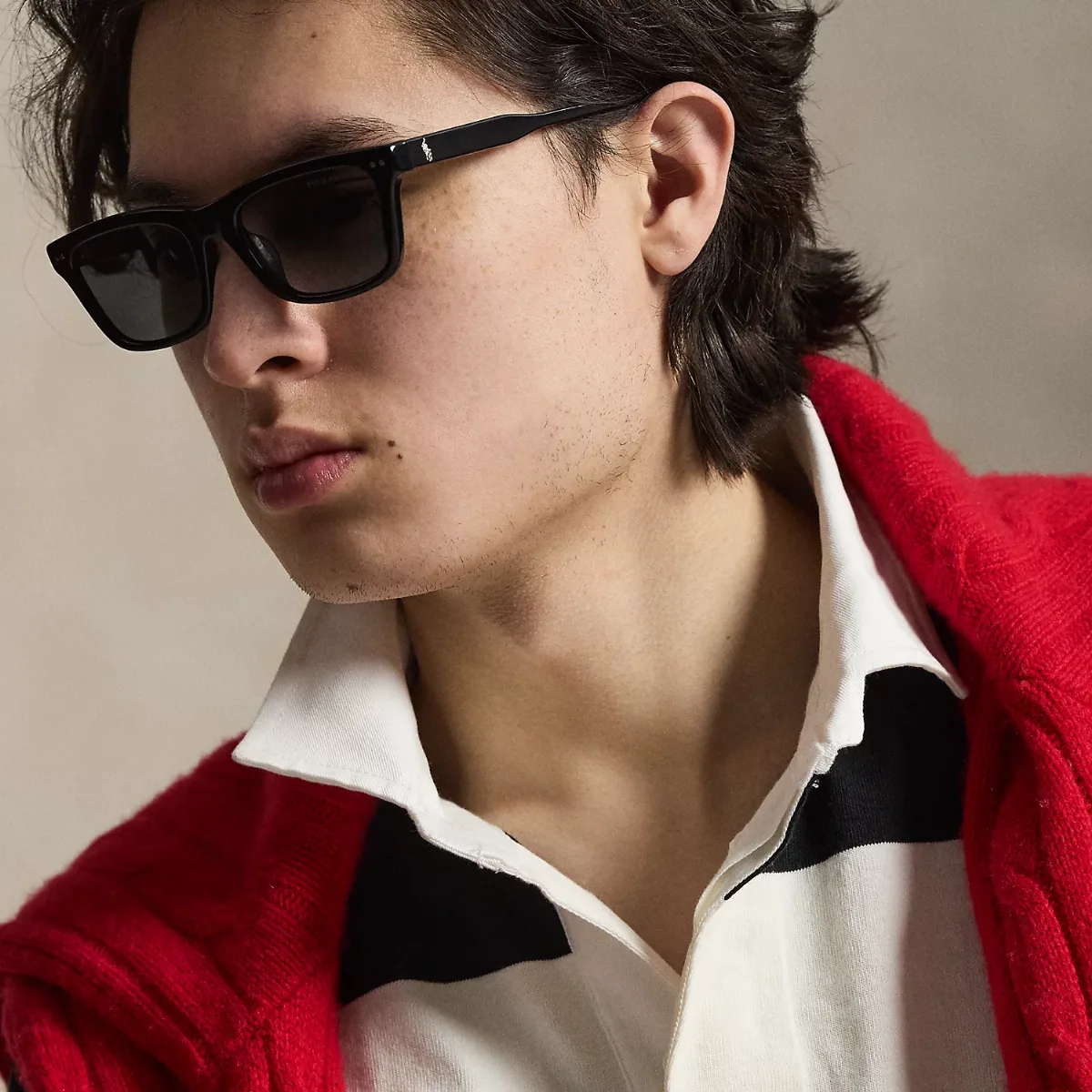 Rugby-Stripe Square Sunglasses by Ralph Lauren
