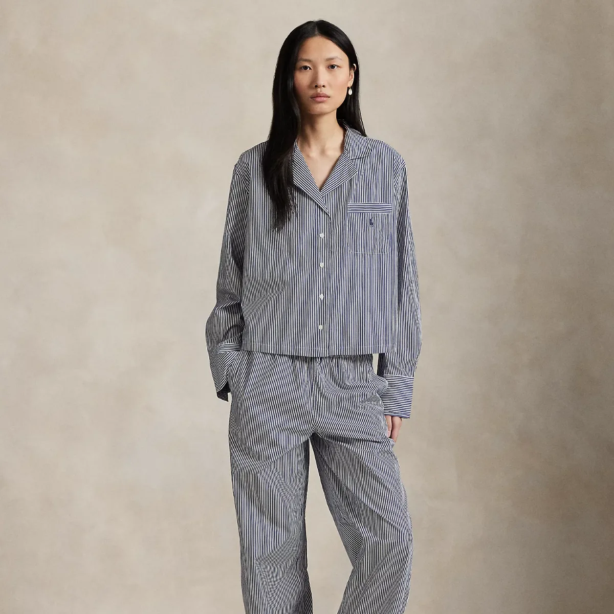 Long-Sleeve Poplin Pajama Set