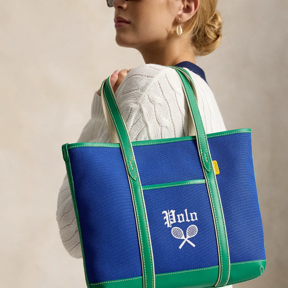 US Open Leather-Trim Canvas Tote by Ralph Lauren