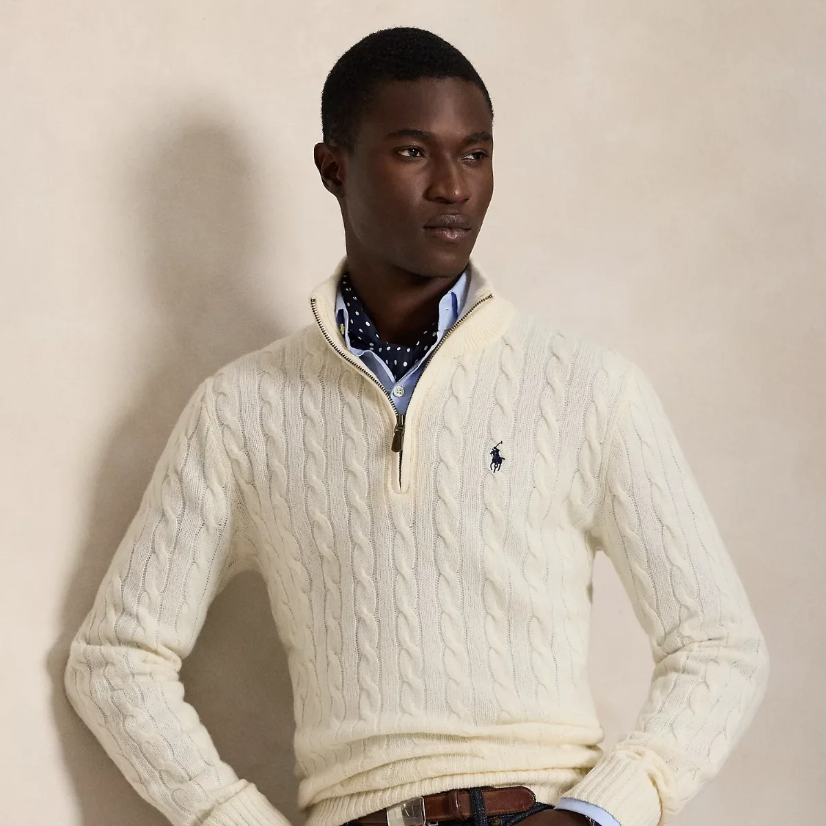 Cable-Knit Quarter-Zip Sweater by Ralph Lauren