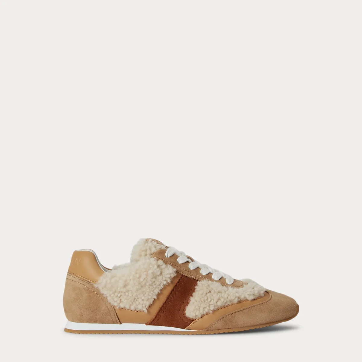 Dani Suede-Shearling Low-Profile Sneaker by Ralph Lauren