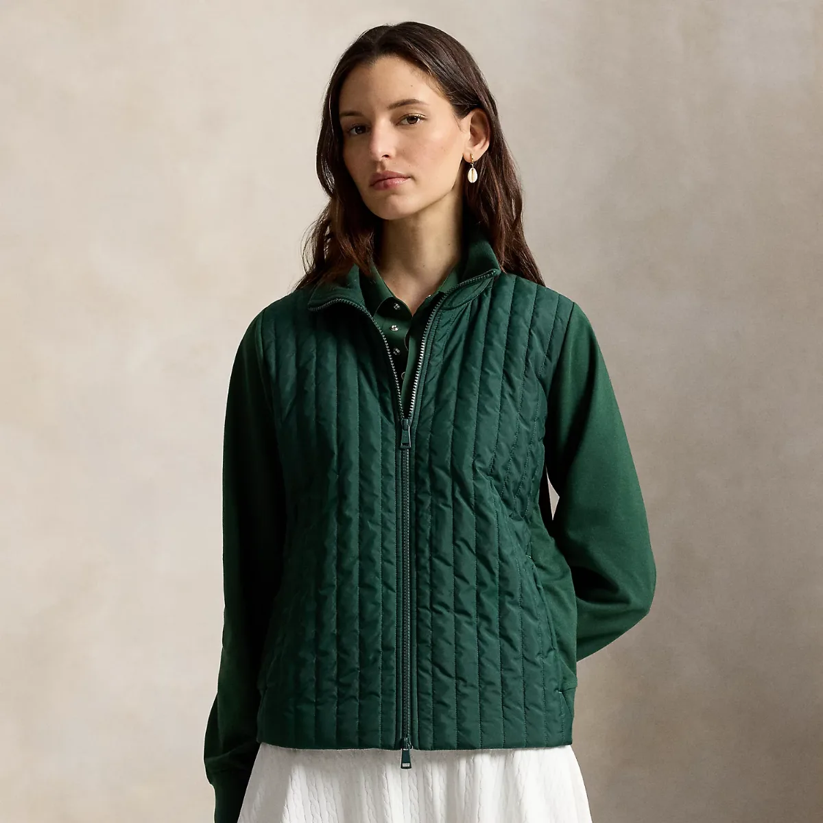Hybrid Cropped Full-Zip Mockneck by Ralph Lauren