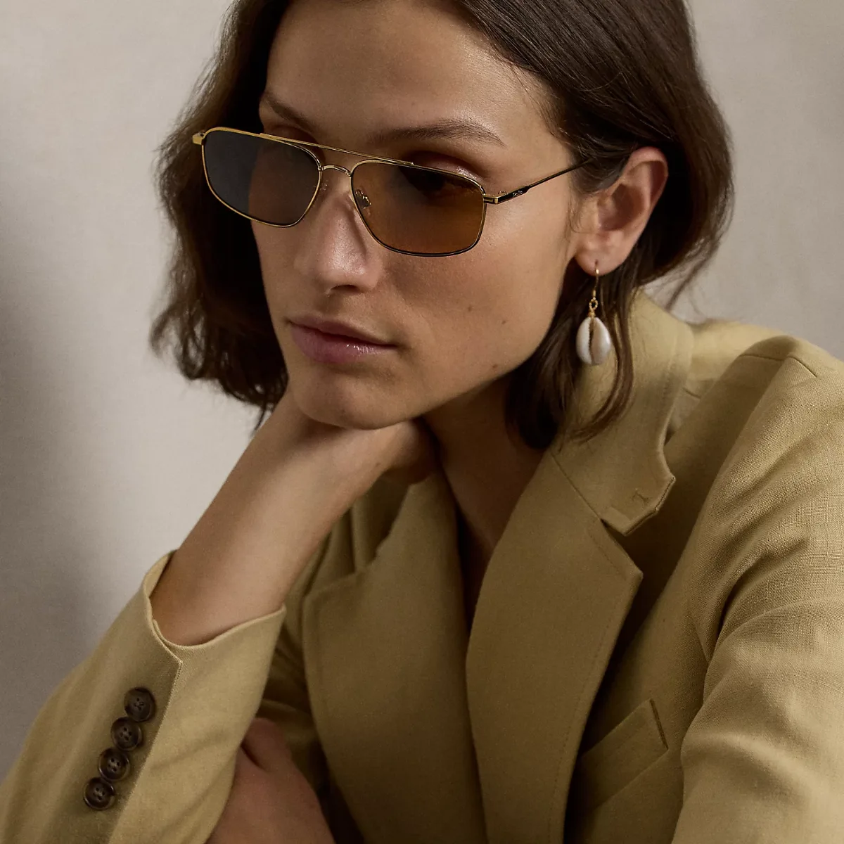 Polo Rectangle Aviator Sunglasses by Ralph Lauren