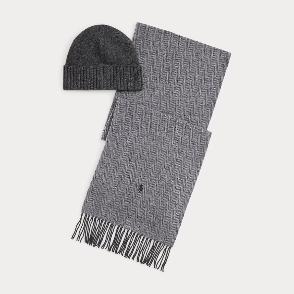 Wool Beanie & Herringbone Scarf Gift Set by Ralph Lauren