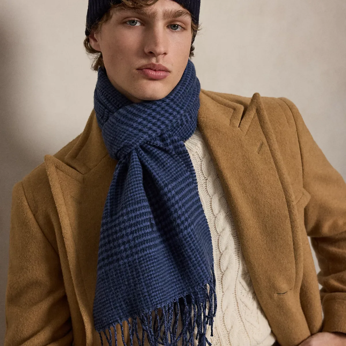 Wool Beanie & Windowpane Scarf Gift Set by Ralph Lauren
