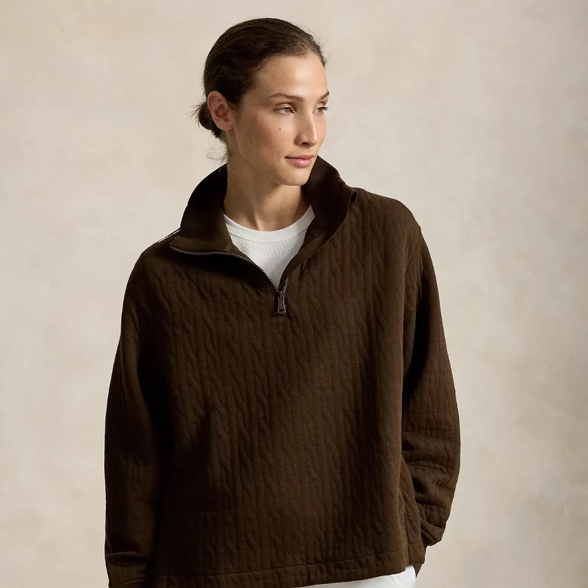 Cable-Quilted Quarter-Zip by Ralph Lauren