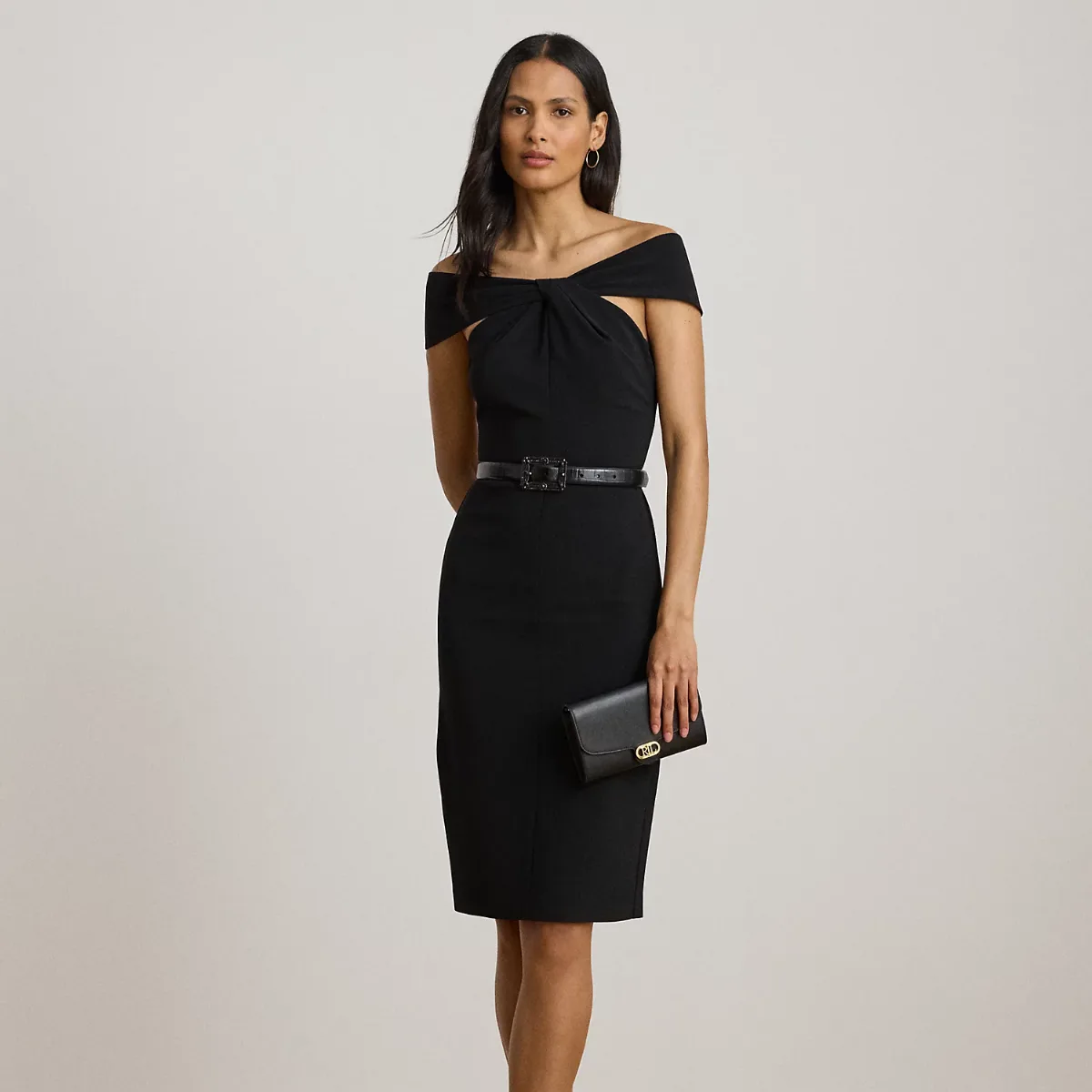Twist-Front Crepe Cocktail Dress by Ralph Lauren