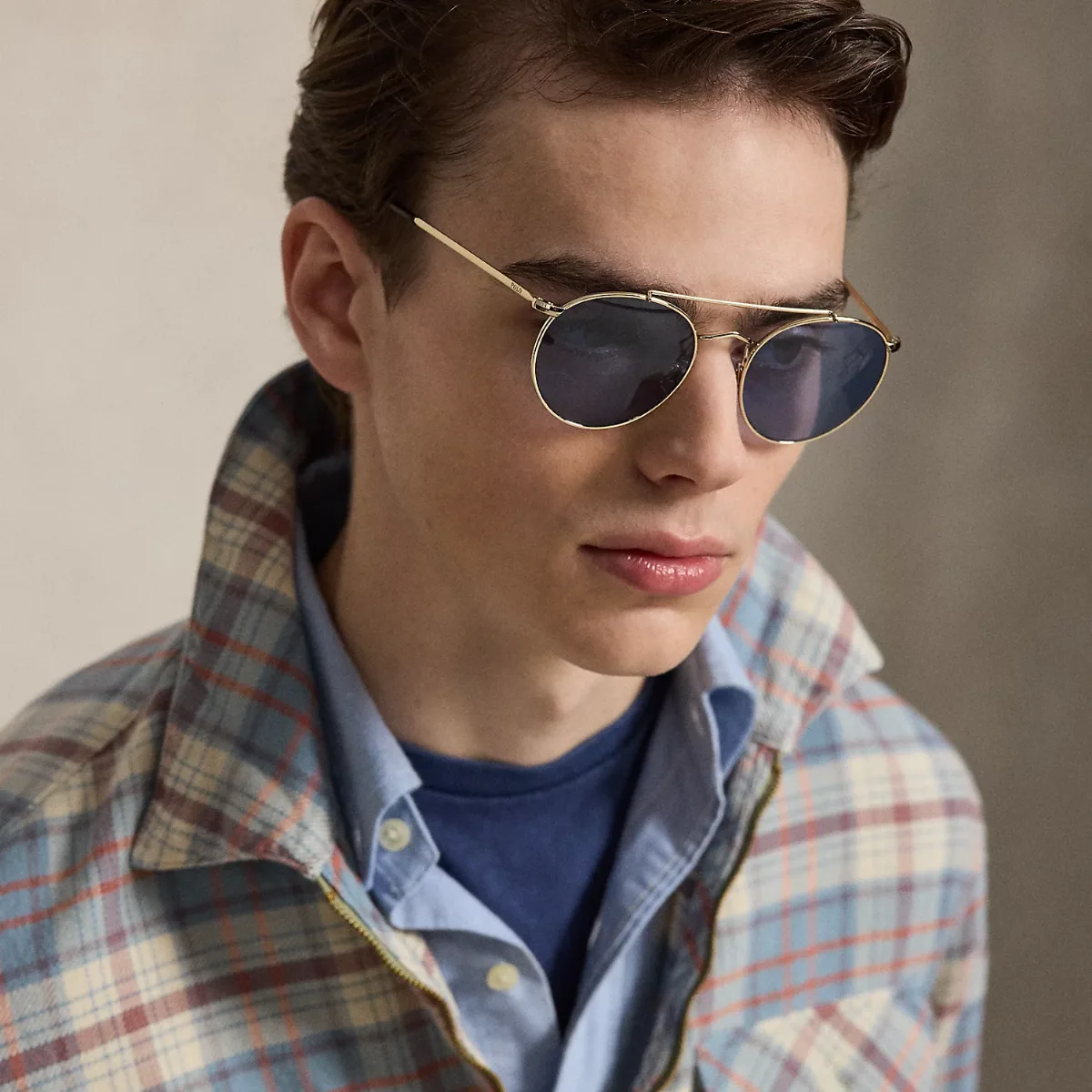 Retro Round Metal Sunglasses by Ralph Lauren