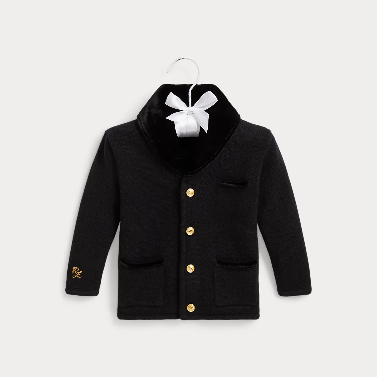 Velvet-Collar Wool Sweater Jacket by Ralph Lauren
