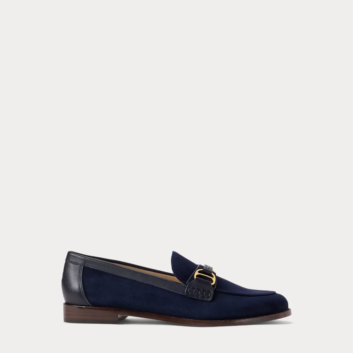 Tasha Leather-Trim Suede Loafer by Ralph Lauren