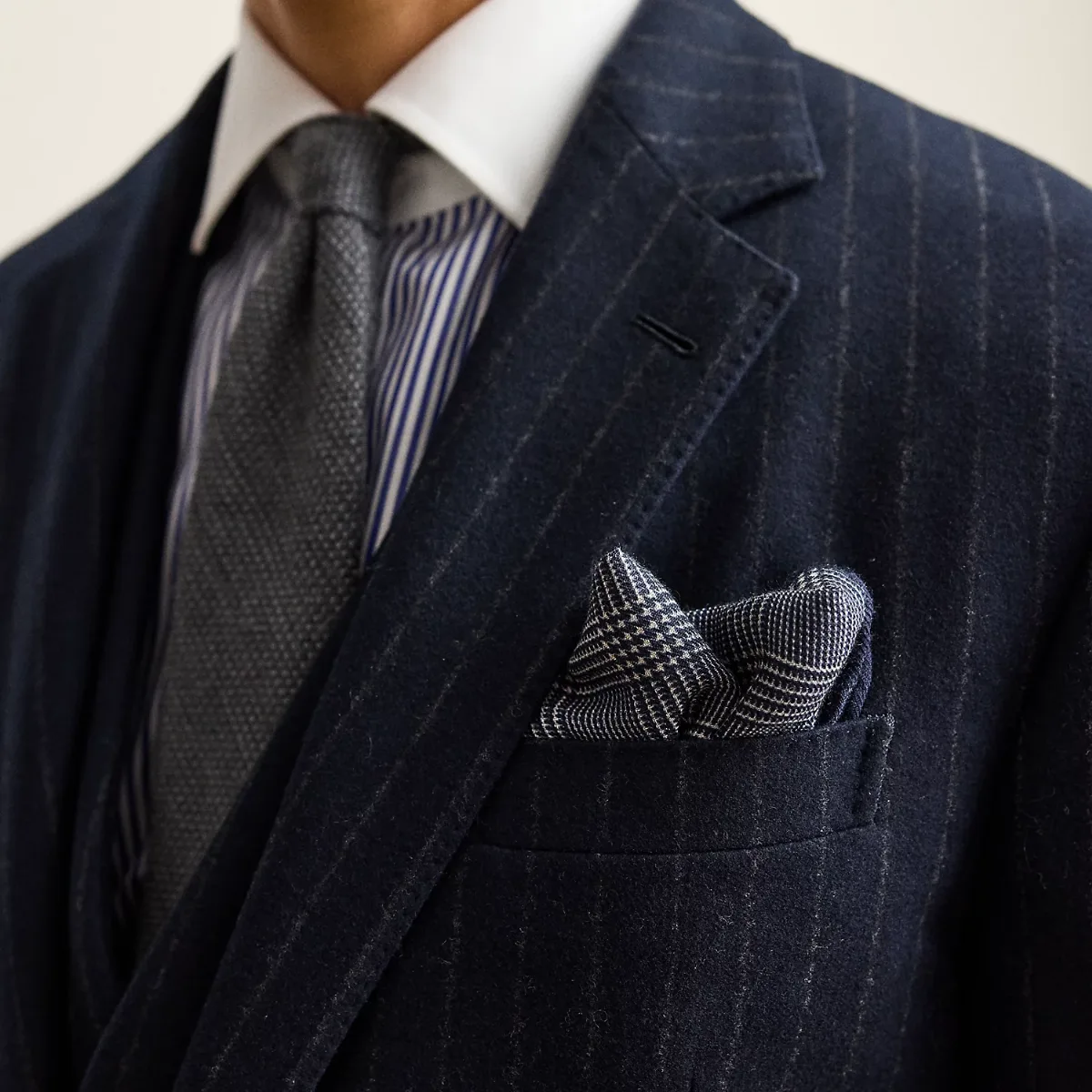 Plaid Cashmere-Silk Pocket Square by Ralph Lauren