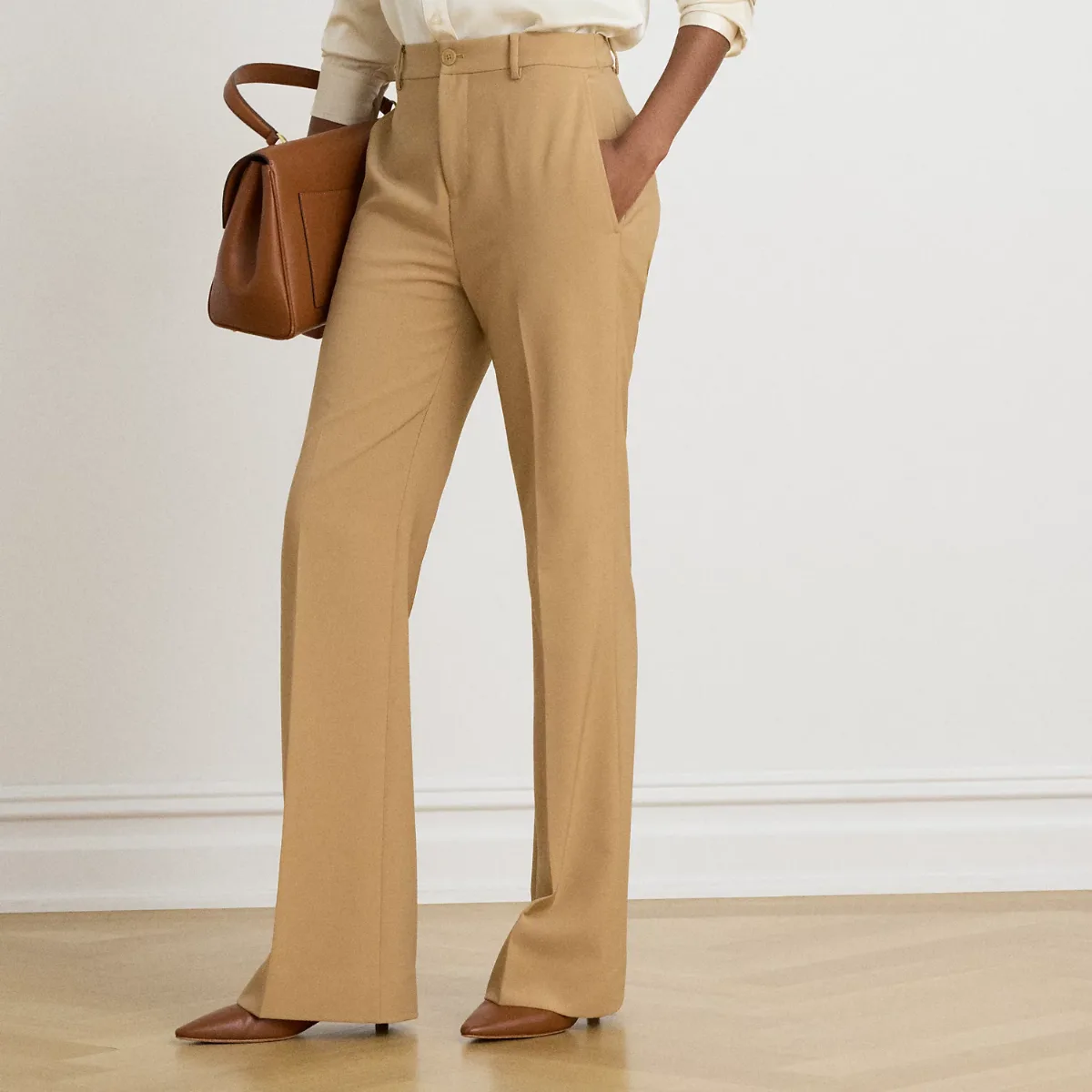Stretch Crepe Straight Pant