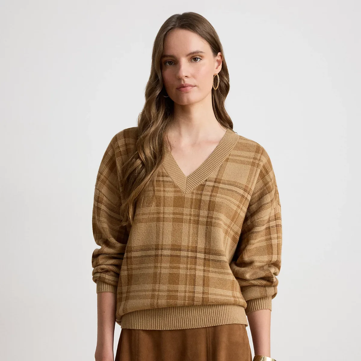 Plaid V-Neck Sweater by Ralph Lauren