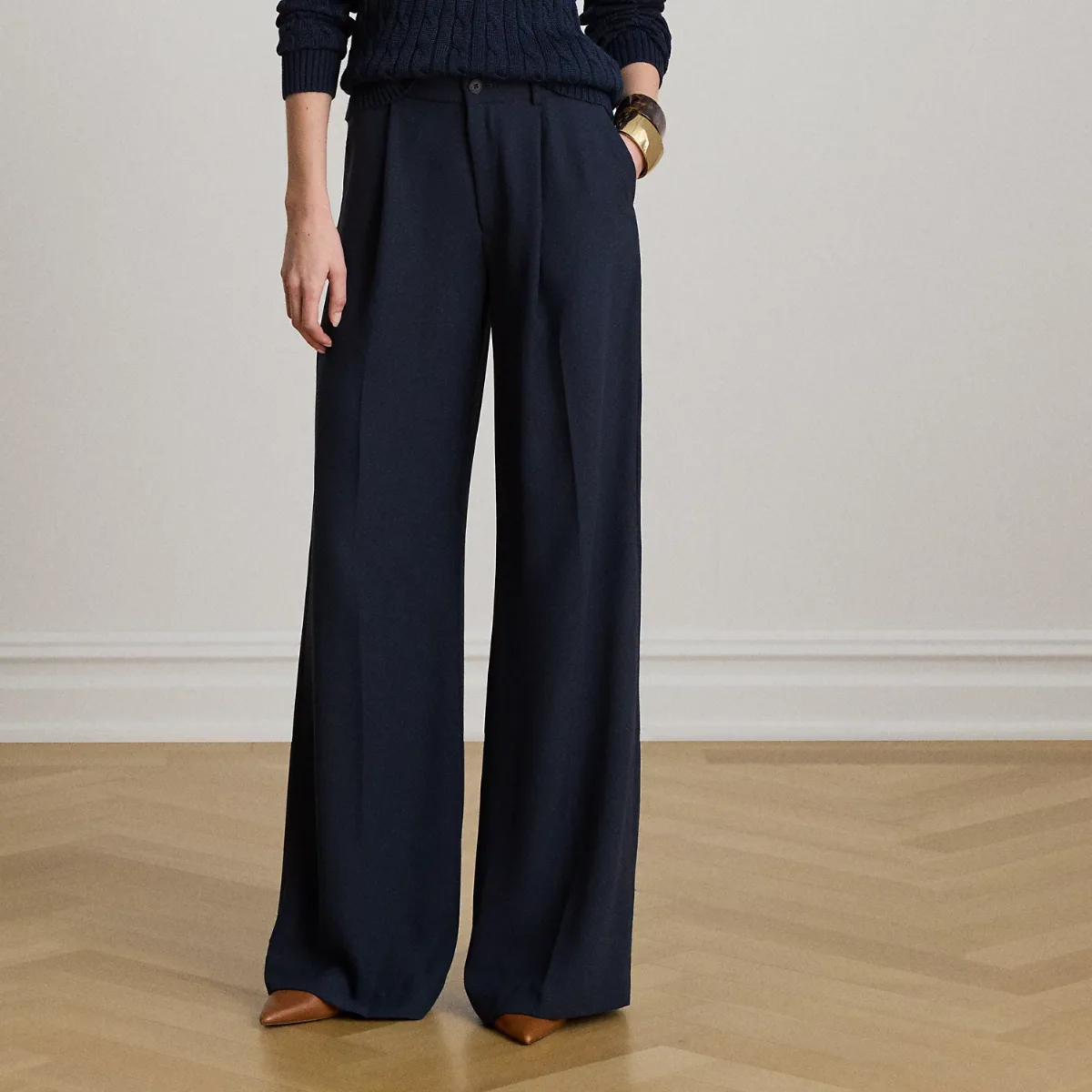 Double-Faced Georgette Wide-Leg Pant