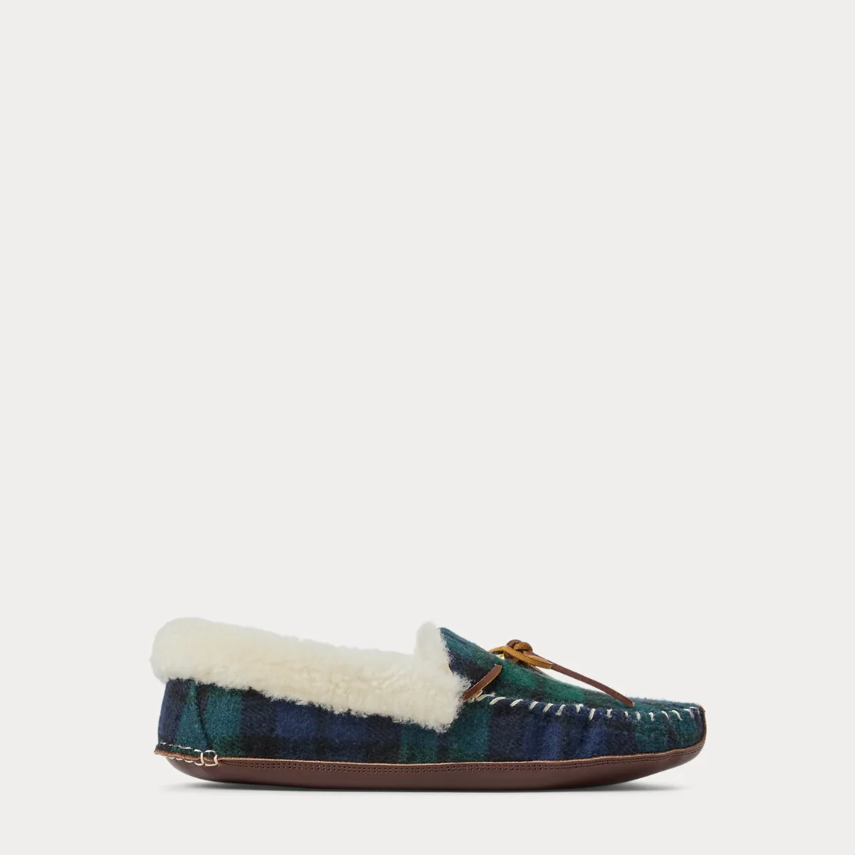 Yarmond Shearling-Lined Plaid Slipper by Ralph Lauren