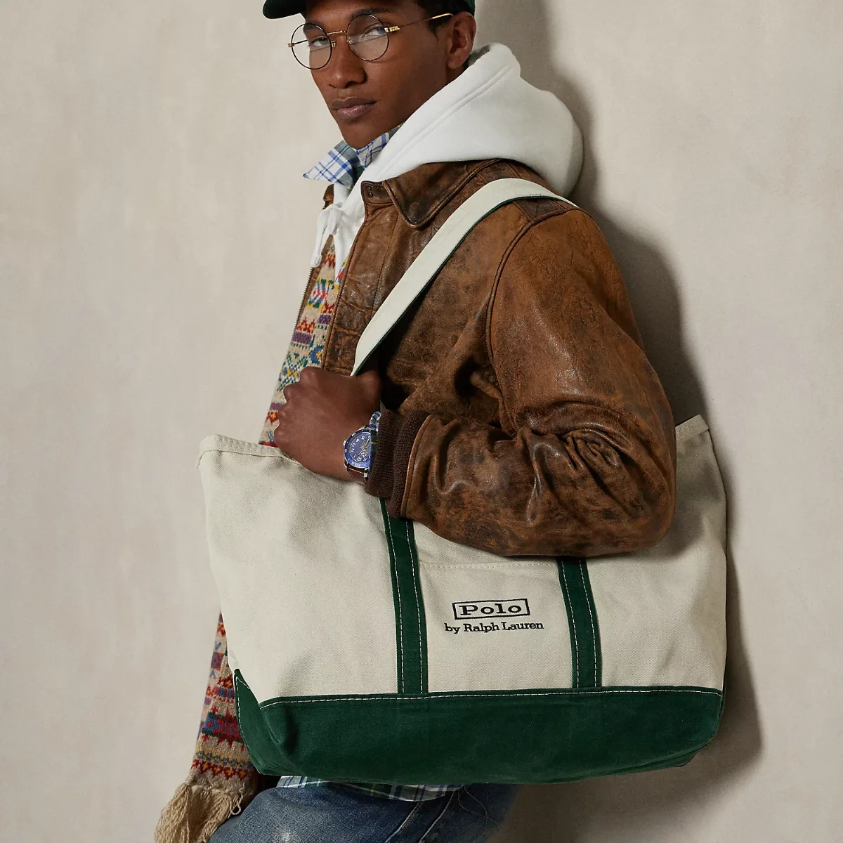 Logo Canvas Medium Tote by Ralph Lauren