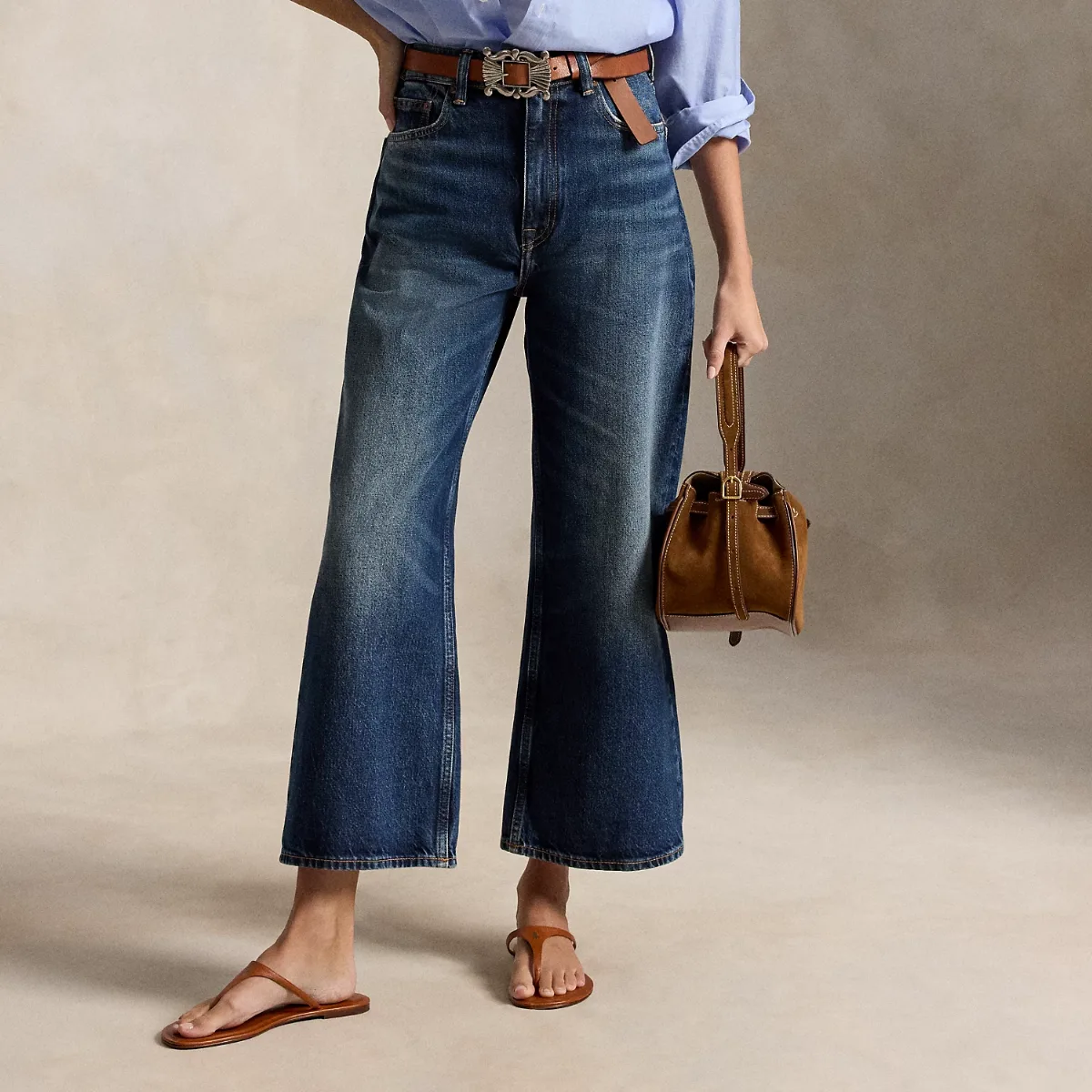 High-Rise Wide-Leg Crop Jean by Ralph Lauren