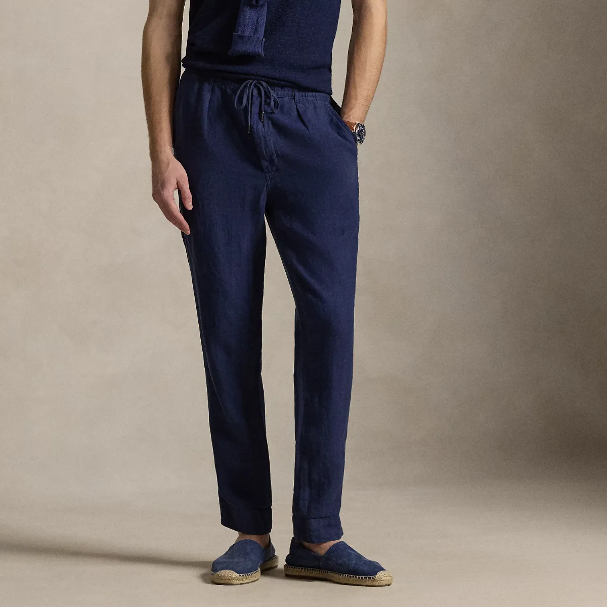 Lateef Slim Tapered Fit Linen Pant