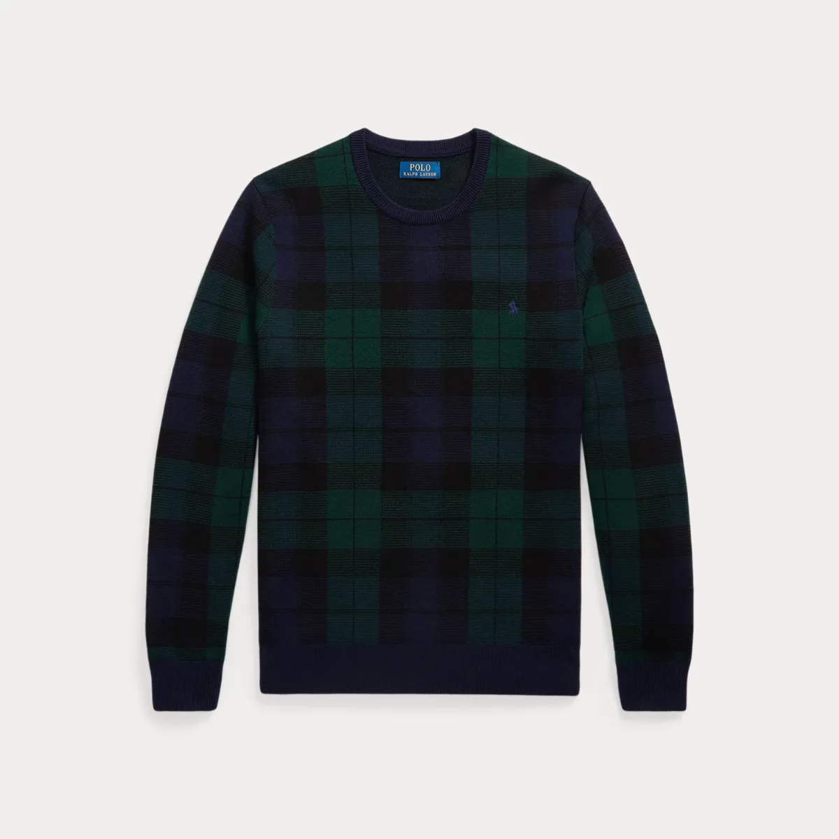 Plaid Washable Wool Sweater by Ralph Lauren