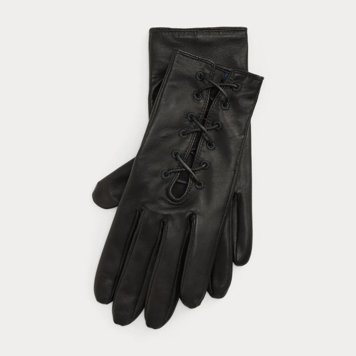 Lace-Up Sheepskin Gloves