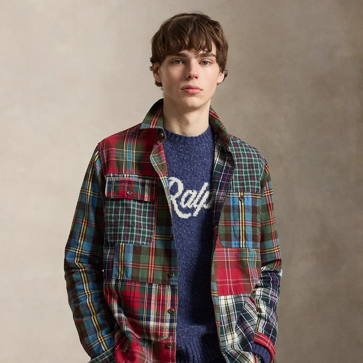 Classic Fit Patchwork Plaid Oxford Shirt by Ralph Lauren